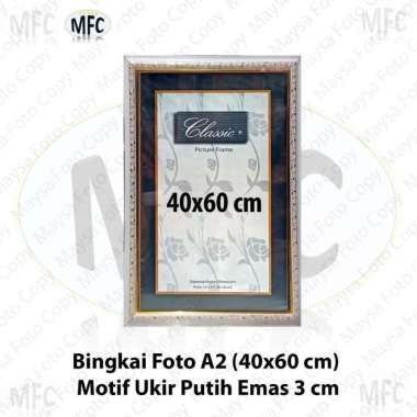 Bingkai Foto Frame Pigura 40x60 full Ukir Emas Silver Coklat putih Emas