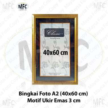 Bingkai Foto Frame Pigura 40x60 full Ukir Emas Silver Coklat Emas
