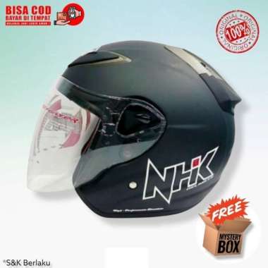 [Cod] Nhk R6 Hitam Doff - Helm Half Face M
