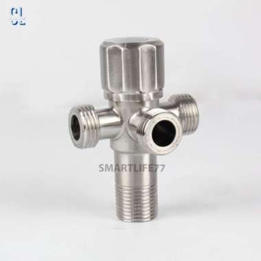 Keran Stop Kran Air Toilet Kloset WC Jet Shower Cabang 3 TERBAIK Multicolor