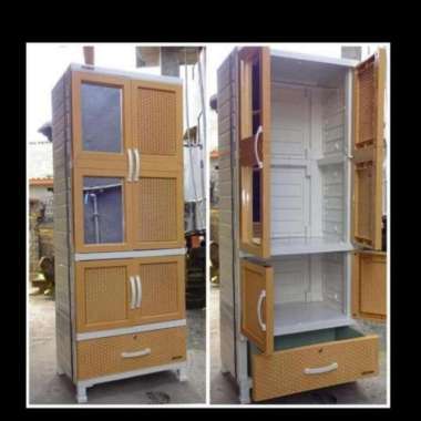 lemari pakaian susun+ gantungan kaca jumbo Napoli