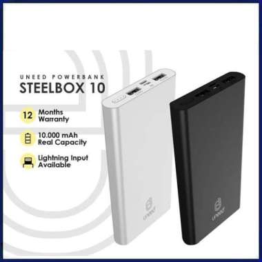 UNEED SteelBox 10 Uneed Powerbank 10000mAh Polymer Battery UPB213 - Black Silver