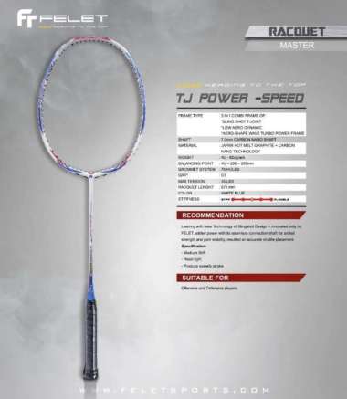 Raket Badminton Felet Tj Power Power / Tj Power Control / Tj Power Speed Original Speed