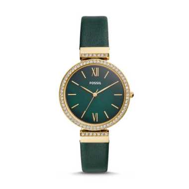 Fossil Madeline Mother of Pearl Dial Dark Green Leather Original Jam Tangan Wanita