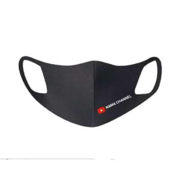 Masker Scuba Custom Nama Channel Youtube Warna Hitam Putih Anti Air Hitam