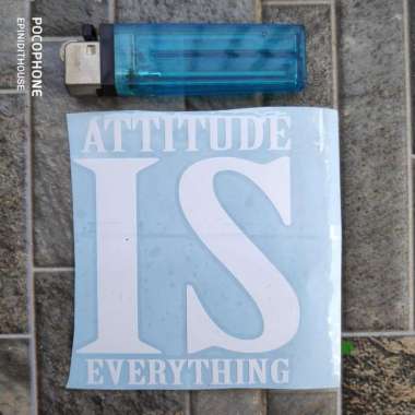 Stiker Laptop Motor Mobil Attitude is Everything Motivasi Quotes Kata Putih