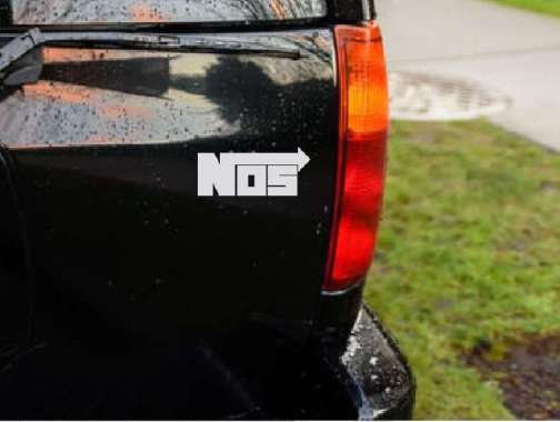 Stiker Logo NOS Nitro Fast Laptop Helm HP Motor Mobil Cutting Sticker Hitam