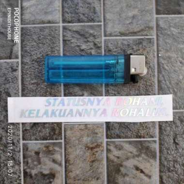 Stiker Motor Mobil Laptop Sepeda Statusnya Rohani Hologram Kata Humor