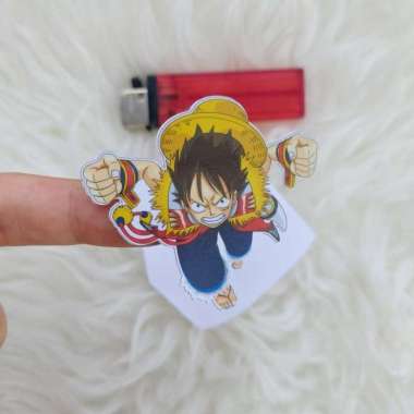 Stiker Vinyl Luffy One Piece Karakter Motor Laptop HP Sepeda Frame Cas