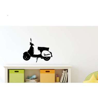Wallstiker Motor Vespa Vintage Jadul Hiasan Pajangan Stiker Dinding