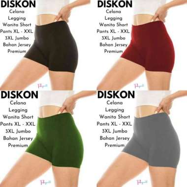 Celana Legging Wanita Short Pants XL-3XL Celana Pendek Street Dalaman 3XL hijau army