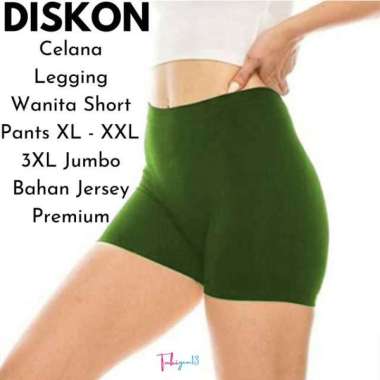 Celana Legging Wanita Short Pants XL-3XL Celana Pendek Street Dalaman XL hijau army