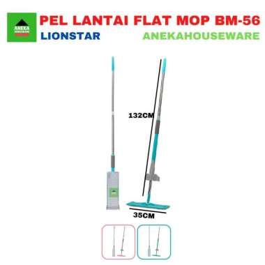 Alat Pel Lantai Flat Mop Handle Set Lion Star Livina BM-56 Lion Star Biru