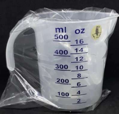 Gelas Ukur / Gelas Takar Air Plastik Bening / gelas takar 500 ml / owl