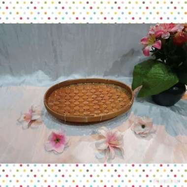 [K15M]Keranjang anyaman bambu oval uk M wadah sayur lalaban buah snack