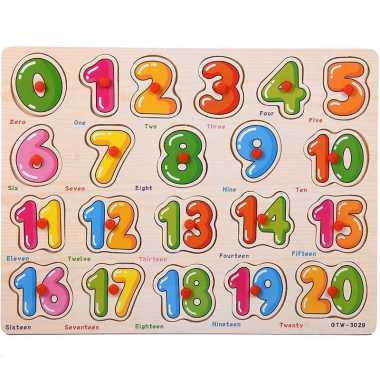 Puzzle Kayu Knob ABC Fruit dan Number Murah Chunky Puzzle Anak Kayu 3D Puzzle Huruf Buah dan Angka J