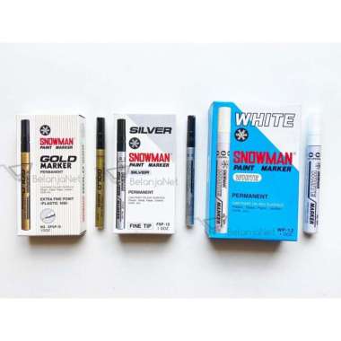 Spidol Permanent Snowman Paint Maker Silver / Gold / White Berbagai Uk Fine Emas Gold