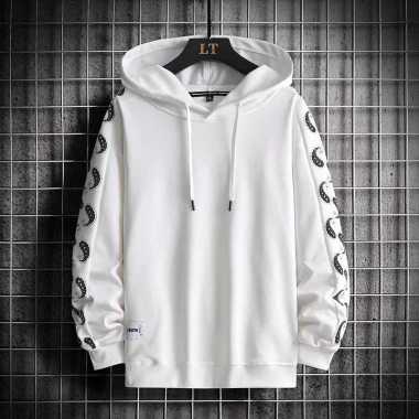Sweater Pria Termurah Berkualitas - Shaolin Hodie Cowo Putih M