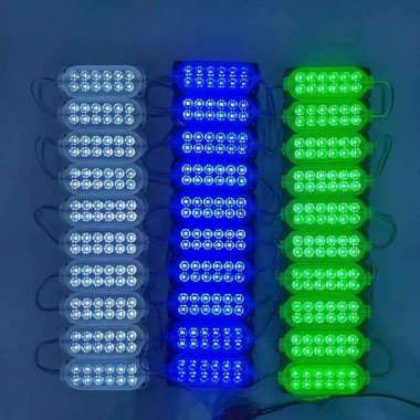 lampu led 12 mata 24volt variasi truk bis Merah Muda