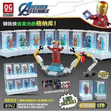 minifigure ironman led hall of armor