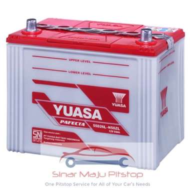 Aki Mobil YUASA 55D26L N50ZL TOYOTA CROWN & KIJANG GRAND & HILUX DISEL - HONDA ACCORD & CIELO