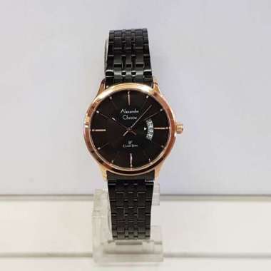 Alexandre Christie AC8678LD Classic Jam Tangan Wanita Stainless Steel Black Rosegold