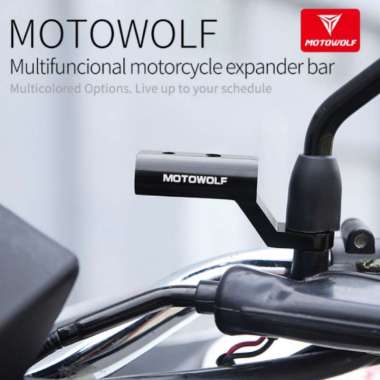 MOTOWOLF Breket Spion Lampu Tembak Phone holder Extender Duromoto MOTOWOLF