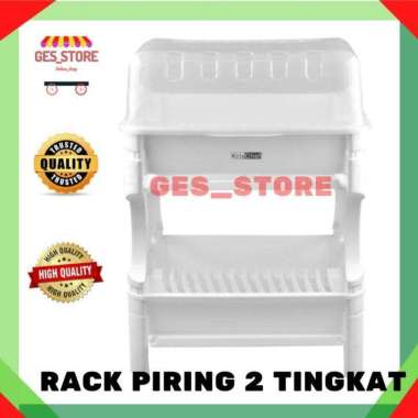 Rak Piring 2 Susun/Rack piring tertutup aman dari kotoran debu