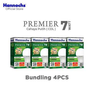 Hannochs - Lampu LED Premier - 7 watt - Cahaya Putih Paket 4 PCS