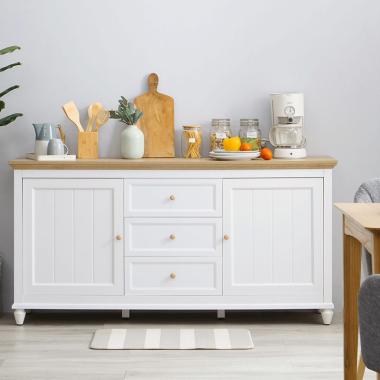 Dekoruma Kanou Lemari Kabinet Dapur Bawah 2 PIntu 3 Laci Susun - Kitchen Cabinet PUTIH