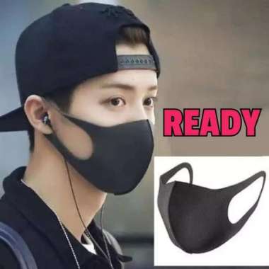 Masker Kain Hitam Scuba Bisa Dicuci