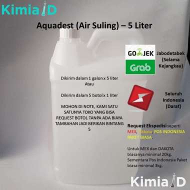 Aquadest 5 Liter - Air Suling - Campuran Hand Sanitizer