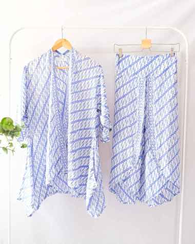 ONE SET BATIK WANITA SETELAN BATIK KONDANGAN WANITA SET BATI BATIK MODERN ATASAN DAN BAWAHAN BATIK W