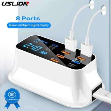 USLION Charger USB Station USB Type C + Type A 8 Port YC-CDA19Q