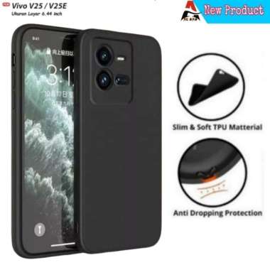 Case VIVO V25 / VIVO V25eSoft Case Liquid Silikon Pro Camera Hitam VIVO V25