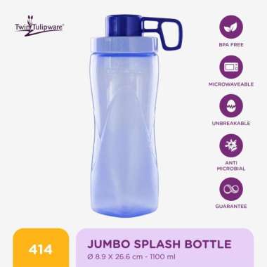 Botol Minum Twin Tulipware Jumbo Splash bottle 1100 ml BD 1100 ML BD