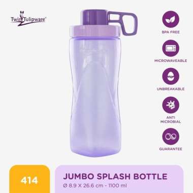 Botol Minum Twin Tulipware Jumbo Splash bottle 1100 ml BD 1100 ML LD