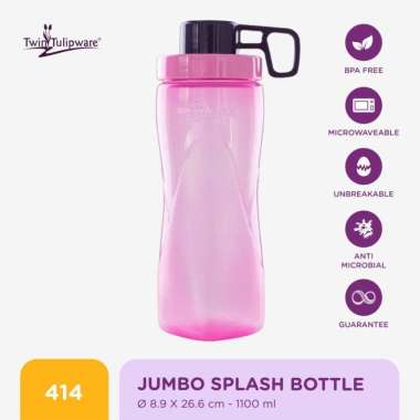 Botol Minum Twin Tulipware Jumbo Splash bottle 1100 ml BD 1100 ML PL