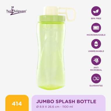 Botol Minum Twin Tulipware Jumbo Splash bottle 1100 ml BD 1100 ML PRC