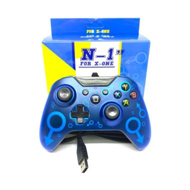 microsoft n 1 xbox one usb wired gamepad joystick controller for pc windows blue