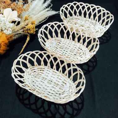 READY MEDAN HOME DECOR / KERANJANG KIRING ROTAN OVAL / KERANJANG HAMPERS / KERANJANG HANTARAN / PIKN