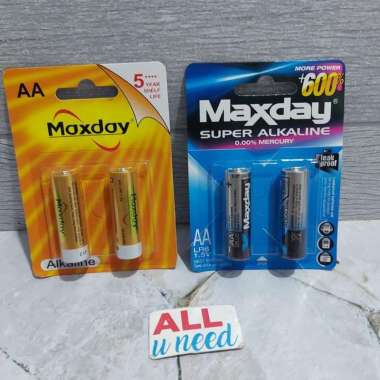 Baterai AA Maxday Alkaline Original Isi 2 Battery Alkaline AA Tamiya