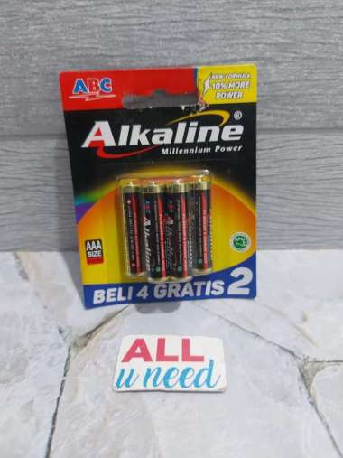 Batre ABC Alkaline AAA AA Isi 2 Isi 6 Original Baterai Alkaline AAA Isi 6