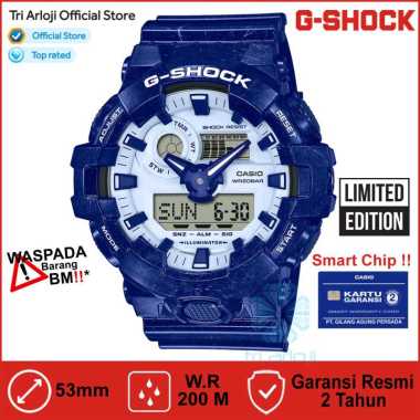 Casio G-Shock GA-700BWP-2ADR Jam Tangan Pria Analog Digital Biru GA700