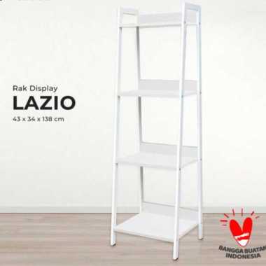 Rak Display Rak Buku Rak Hias Rak Pajangan Rak Besi Lunar Lazio Putih TERBAIK Multicolor