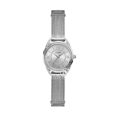 GUESS Whisper Mesh Bracelet Crystal Bezel Original Jam Tangan Wanita SILVER
