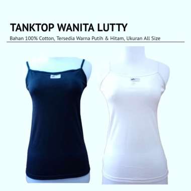 Tank Top Singlet Kaos Dalam Wanita Tali Kecil Polos Hitam Putih | Tank Top Polos | Tanktop Wanita |