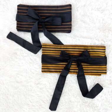 Obi Batik Lurik Ikat Pinggang Katun Lurik Kuning