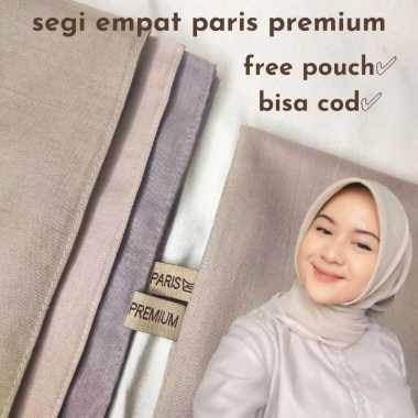 PARIS PREMIUM Hijab Jilbab Segiempat ANTI LETOY (GRATIS Pouch++) 9.Merah Cabe