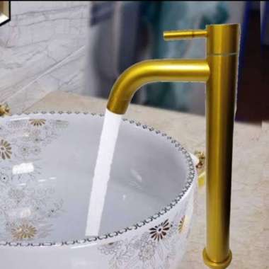 Kran wastafel gold / kran wastafel bambu gold